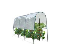 Serre à tomates de jardin 400 x 120 x 170 cm avec bâche transparente + arceaux en acier