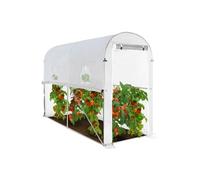 Serre à tomates relevable 3m² blanche 2 fenêtres avec moustiquaire et porte zippée