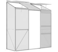 Serre Adossée De Jardin - 2 Lucarnes, 2 Portes Coulissantes - 190 X 70 X 200 Cm - Alu Polycarbonate Transparent