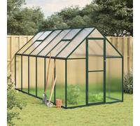 Tuinkas met basisframe 334x169x195 cm aluminium groen3266327