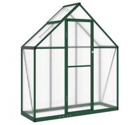 Serre avec cadre de fondation en aluminium vert 169 x 58 x 195 cm avec plaques en polycarbonate résistantes aux UV pour culture, hivernage et protection des légumes, herbes et fleurs dans le jardin