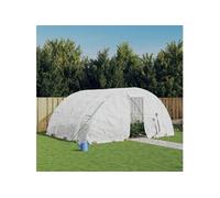 Serre avec cadre en acier blanc 20 m² 5x4x2,3 m, polytunnel, serre à cadre froid, serre pour tomate, serre de jardin, 3188094