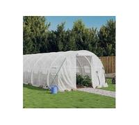 Serre avec cadre en acier blanc 54 m² 18x3x2 m, polytunnel, serre à cadre froid, serre pour tomate, serre de jardin, 3188057