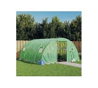 vidaXL Serre avec cadre en acier vert 16 m² 4x4x2 m, polytunnel, serre à cadre froid, serre pour tomate, serre de jardin, 3188061