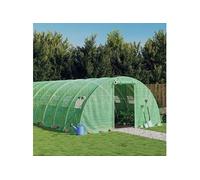 vidaXL Serre avec cadre en acier vert 32 m² 8x4x2 m