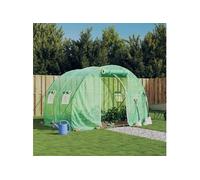 Serre avec cadre en acier vert 6 m² 3x2x2 m, polytunnel, serre à cadre froid, serre pour tomate, serre de jardin, 364077