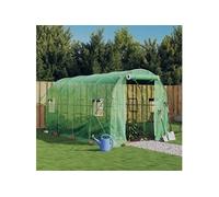vidaXL Serre avec cadre en acier vert 8 m² 4x2x2 m, polytunnel, serre à cadre froid, serre pour tomate, serre de jardin, 3188017