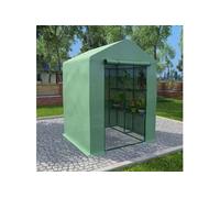 Serre avec Etagères Abri Plantes Serre à Fleurs Serre à Plantes Légumes Jardin Résistant à la Rouille Extérieur Acier 48167