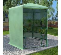 Vidaxl Serre Avec Etagères Acier 227x223 Cm Vert