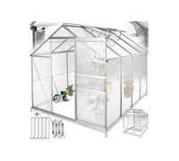 Serre de jardin - TECTAKE - Serre d'extérieur en polycarbonate surface 7,7 m³ porte coulissante 185 x 250 x 195 cm avec fondation