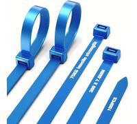Serre Cable 300 mm x 7,6 mm - Attache Cable Résistance à La Traction 75 kg, 100 Pièces Serflex ultra Résistant aux UV, Pour la Famille, Jardin, Atelier, Gestion des Câbles (Bleu)