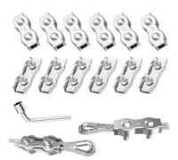 Serre Cable Acier Duplex Clips M2 12pcs Serre Cable Inox 2mm Pour Les Chantiers de Construction et Les Navires corde à linge (M2)