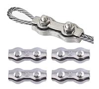 Serre Cable Acier, Duplex Clips, M3 Double Serre-Câbles, Double Serre Câbles Inox, M3 Serre-Câbles en Acier Inoxydable,4 Pièces