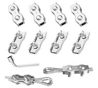 Serre Cable Acier Duplex Clips M5 8pcs Serre Cable Inox 5mm Pour Les Chantiers de Construction et Les Navires corde à linge (M5)