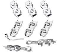 Serre Cable Acier Duplex Clips M6 6pcs Serre Cable Inox 6mm Pour Les Chantiers de Construction et Les Navires corde à linge (M6)