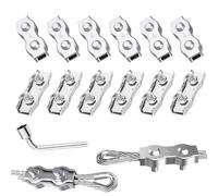 Serre Cable Acier Duplex Clips Serre Cable Inox Pour Les Chantiers de Construction et Les Navires corde à linge (M4)