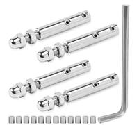 Serre Cable Acier,Tendeur Cable Inox Trou Boulons en Serre Cables 4mm,4 Pièce Serre-Câbles Métallique avec M5 Hexagone Vis ils Clips de Corde de Serrage pour Balustrade Fixation
