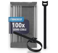 Serre-câble auto-agrippant 100 pièces 150x12 mm noir attache câble