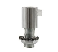 Serre-câble cylindrique en métal avec tige, écrou et rondelle - Chromé