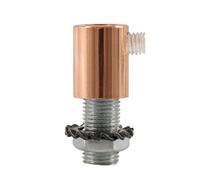 Serre-câble cylindrique en métal avec tige, écrou et rondelle - Cuivre