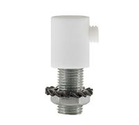 Serre-câble cylindrique en plastique avec tige, écrou et rondelle - Blanc
