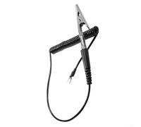 Serre-câble de mise à la terre à ressort antistatique pour fers à souder TS80 et TS100 - Clip de câble de terre de 1,5 m avec borne en U, construction métallique, noir, pour réparation électronique et