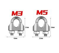 Serre-câble en U, serre-câble en U, clips de fixation de fil en acier inoxydable, boulon de serrage M3/5 mm, manchon de câble, fixation d'élingue(M5-3PCS)