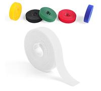 Serre-câble, ruban de fixation, ruban de fixation réutilisable, ruban adhésif double face en nylon, ruban de rangement, utilisé pour les fils, câbles, plantes, fleurs (0,025 m, blanc)