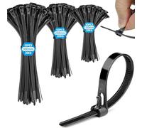 Serre Cable Serflex Noir Réutilisable,150Pièces150/200/300mm Collier de Serrage, Attache Cable Durable Résistant au UV, Zip Ties Pour Cable management, Jardinage, Atelier