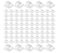 Serre-câbles auto-adhésifs - PP, 1,4 x 1,4 x 0,8 cm | Lot de 100 crochets de fil auto-adhésifs pour support de fil mural, serre-fils pour lampes extérieures | Compact et polyvalent pour dessus en bois