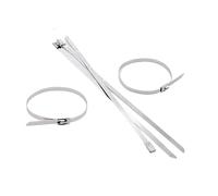 Serre-Câbles Inox Electriques,Attache Câblées Inox Lot de 10, 20, 50, 100, 200 attaches de câble en acier inoxydable 304 multi-usages de 12 mm, 0,47 pouce, attaches autobloquantes(100PCS,12x200mm)