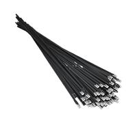 Serre-Câbles Inox Electriques,Attache Câblées Inox Lot de 100 serre-câbles en acier inoxydable 304 noir, autobloquants, résistants aux hautes températures et à l'oxydation, attaches de 4,6 mm(4.6x600m