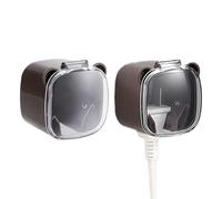 Serre-câbles pour mur | 2 pièces de rangement sans perçage - Avec couvercle transparent anti-poussière adhésif invisible pour prise murale | pour cuisine chambre à domicile lieu de travail appartement