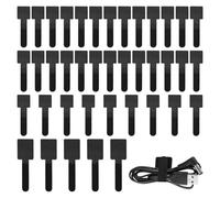 Serre-Câbles Sous La Table, 40 pièces Cable Management, Attache Cable pour Velcro, Rangement Cable Bureau, Range Cable Sous Bureau, pour TV, PC, ordinateur portable, Ethernet, bureau.