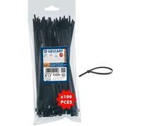 Serre-câbles - VELAMP - Collier à bande perforée - Nylon - Noir - 3,6x280 - lot de 100