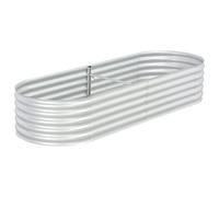 Serre de balcon - Jardinière surélevée - 240 x 80 x 44 cm - En acier galvanisé argenté - Pour jardin, terrasse, pelouse