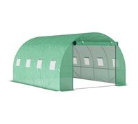 Serre tunnel de jardin - Outsunny - 3 x 4 x 2 m - porte enroulable et grandes fenêtres - en acier galvanisé et PE - vert
