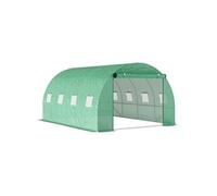 Serre tunnel de jardin - Outsunny - 3 x 4 x 2 m - porte enroulable et grandes fenêtres - en acier galvanisé et PE - vert
