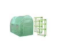 Serre de Jardin 3m x 2m & 2 Etagères en Métal Couverture PE Diamètre 25mm