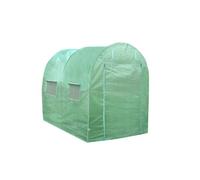 MonsterShop Serre de jardin Polytunnel 3×2 m – Cadre métal Ø25 mm, couverture PE, portes & fenêtres