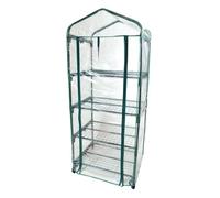 Serre de jardin 4 étages avec bâche transparente 69x49x155cm en PVC - Porte enroulable - Pour cultiver plantes, légumes, fruits
