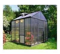 Palram Serre de jardin Glory 6,2 m² – cadre aluminium, polycarbonate, grise, résistante aux UV