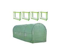 Serre de Jardin 6m x 2m & 2 Etagères en Métal Couverture PE Diamètre 25mm