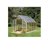 Serre de jardin 8.3m² en aluminium et polycarbonate 6mm + embase Halls 70917 + so1651 argent G