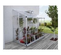 Palram - Serre de jardin Lean To 3m² - Cadre alu, panneaux polycarbonate anti-UV - Argent