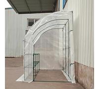 Serre de Jardin Adossée Murale avec Cloison Tissu en Maille PE Serre Hivernage Adossée Connecteurs en Plastique Convient pour Les Légumes et Les Semis(C)