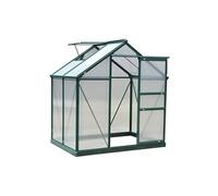 Outsunny Serre de jardin polycarbonate 190×132×201 cm - UV30+ - Fondation renforcée - Vert foncé