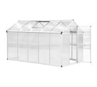Outsunny Serre de Jardin 3 x 2 m Aluminium Polycarbonate 5,5 m² Fondation Lucarne Porte loquet