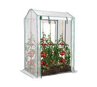 Costway Serre De Jardin Portable 100 Cm X 81 Cm X 150 Cm 2 Portes À Enroulement 4 Grilles Intérieur & Extérieur Structure En Acier Multicolore