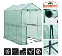 GARDEBRUK® Serre de Jardin Plastique 2,23m² 4 étagères Porte Enroulable Protection Serre Tomate hivernage légume Plante Fleur 190x186x120cm